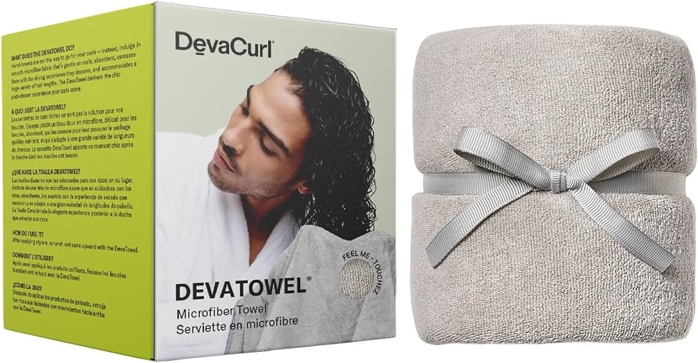DevaCurl Microfiber Anti-Frizz Hair Towel | Gently Dries | Gray | Amazon (US)