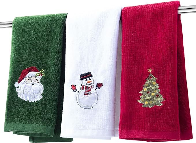 Christmas Hand Towels for Bathroom Kitchen Towel Decorative Set 25" x 16" Holiday Decor D... | Amazon (US)