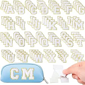 104 Pieces Self Adhesive Chenille Letter Patches Dupes Glitter Chenille Letter Patches Initial Pa... | Amazon (US)
