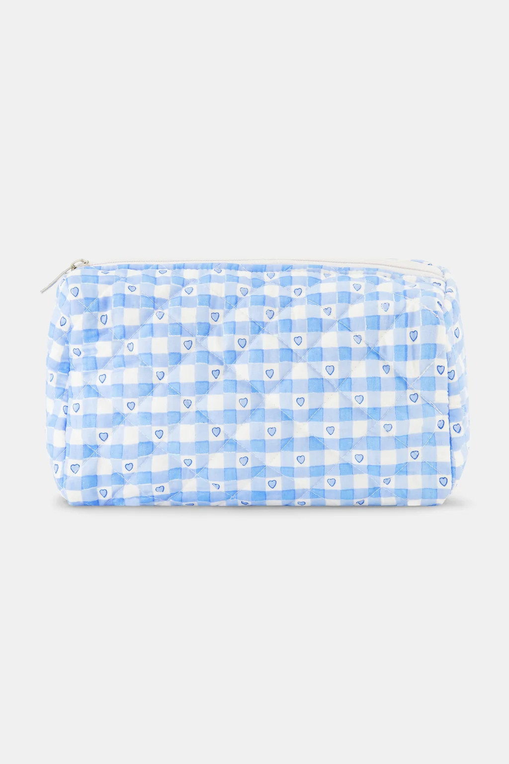Gingham Hearts Quilted Makeup Bag | Roller Rabbit
