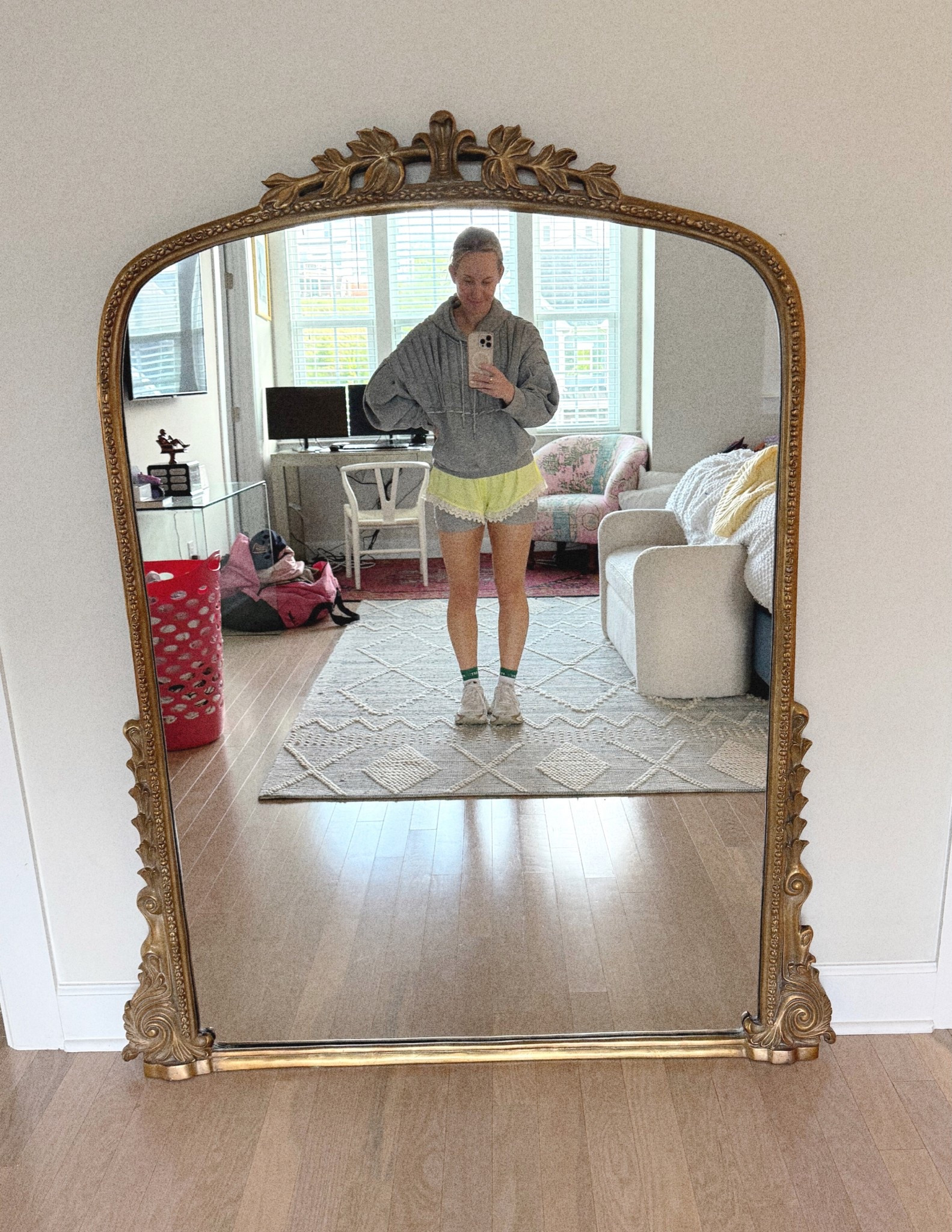 Big fan of shorts in shorts and double monitors in the bedroomm

#LTKHome #LTKActive