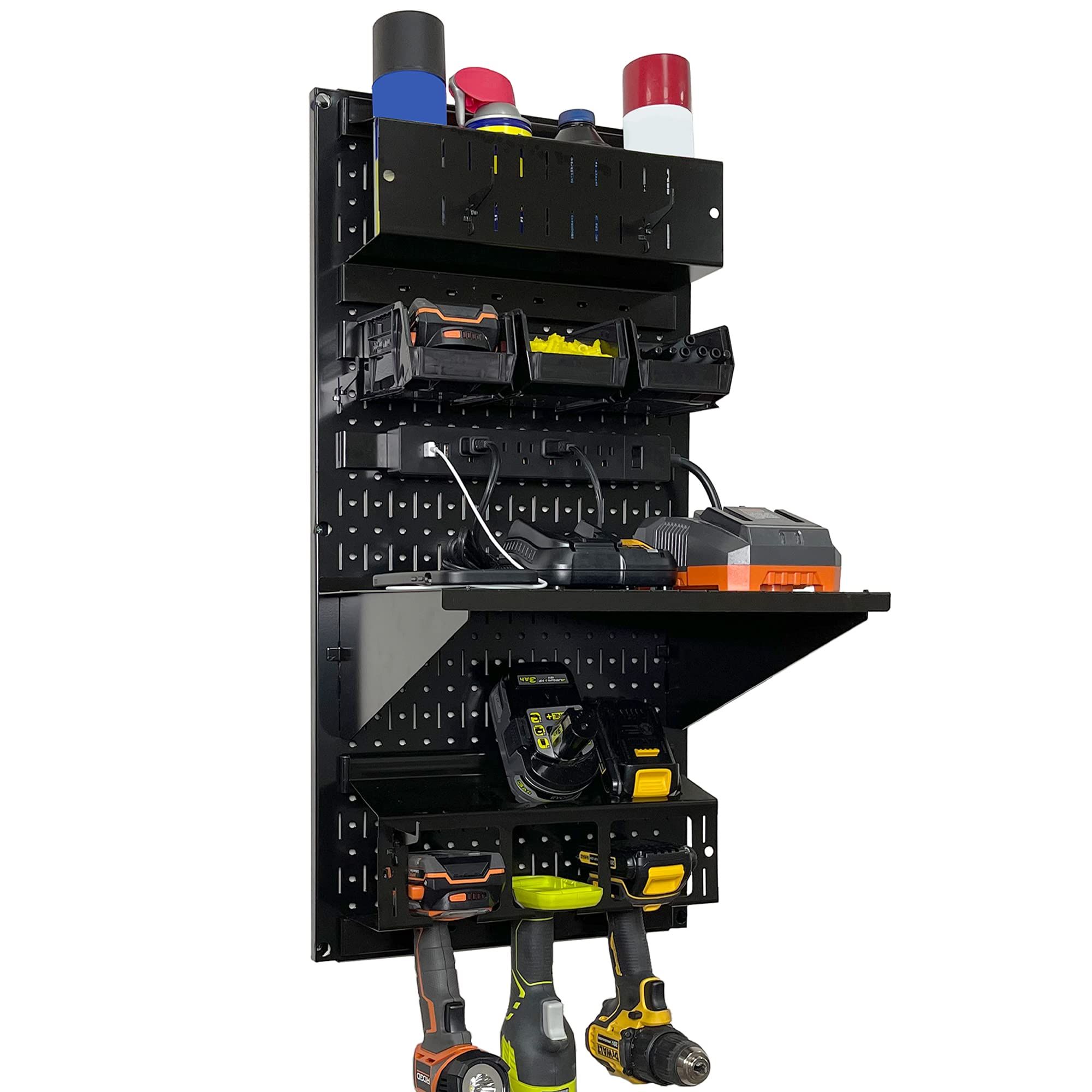 Wall Control Power Tool Storage Organizer Kit Cordless Drill Holder Charging Station Rack 16” x 32”  | Amazon (US)
