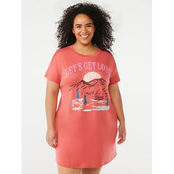 Joyspun Women's Print Sleepshirt with Pockets, Sizes S/M to 2X/3X | Walmart (US)