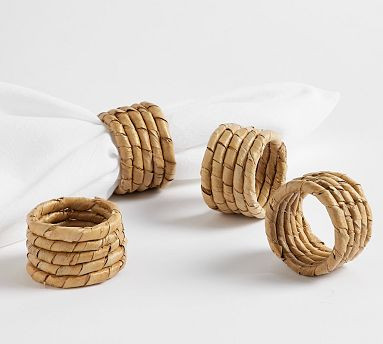 Malibu Handcrafted Seagrass Napkin Rings - Set of 4 | Pottery Barn (US)