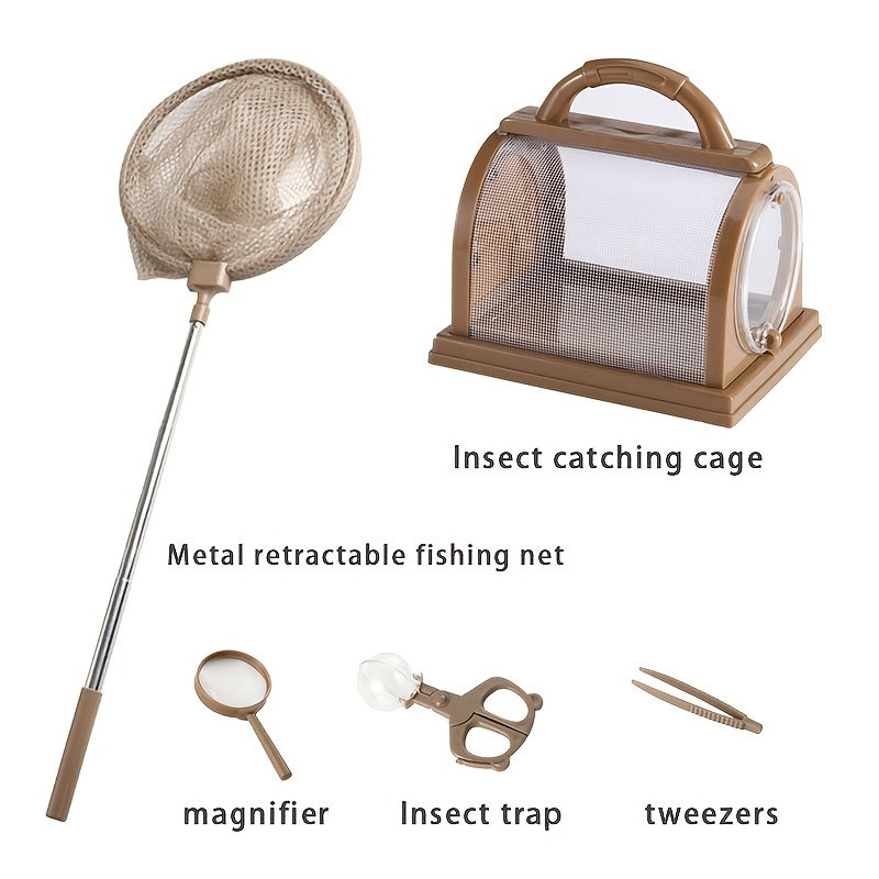 TEMU Outdoor Insect Observation Cage Set With Net, Magnifying Glass, And Net, Science Experiments And Nature Exploration, Made Of Plastic | Temu Affiliate Program