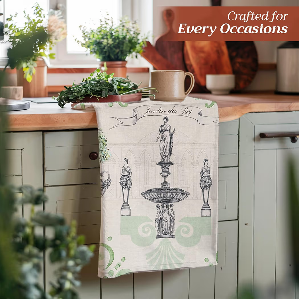 Maison d' Hermine Jardin Du Roy Kitchen Towels Tea Dish Towels Reusable Absorbent with Hanging Lo... | Amazon (US)