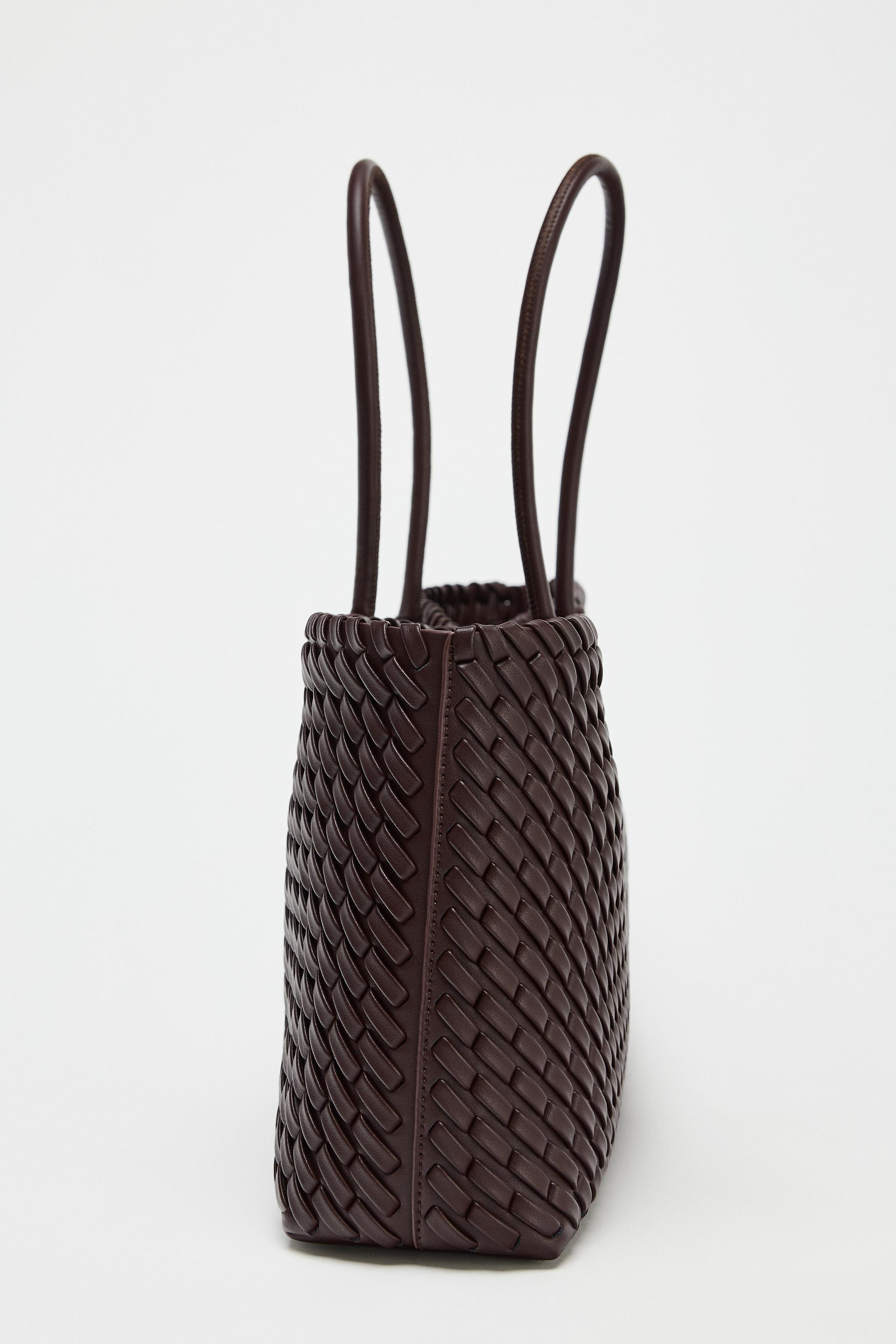BRAIDED ELONGATED TOTE BAG | Zara UK