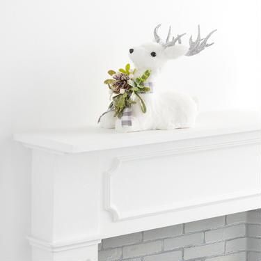 Pier Place White Sisal Sitting Reindeer Decor | World Market