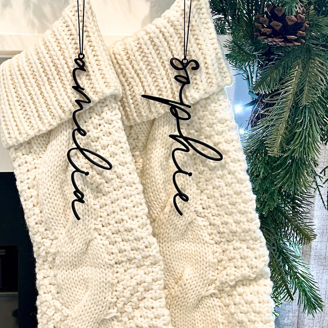 Personalized Acrylic Christmas Stocking Name Tag: Holiday Decor | Etsy (US)