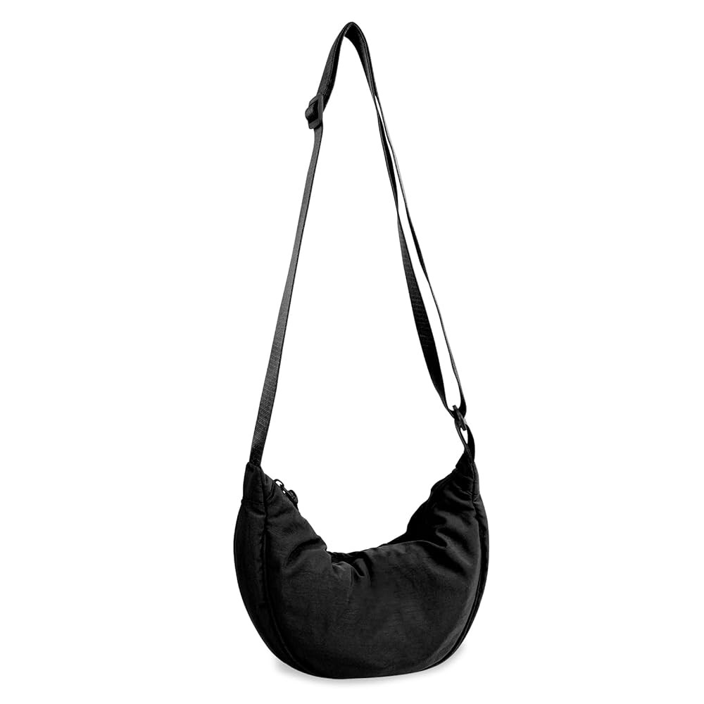 Nylon Crescent Crossbody Bag for Women Purses Trendy Men,Small Travel Sling Bag Hobo | Amazon (US)