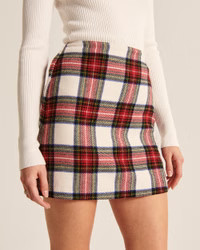 Wool-Blend Plaid Mini Skirt | Abercrombie & Fitch (US)