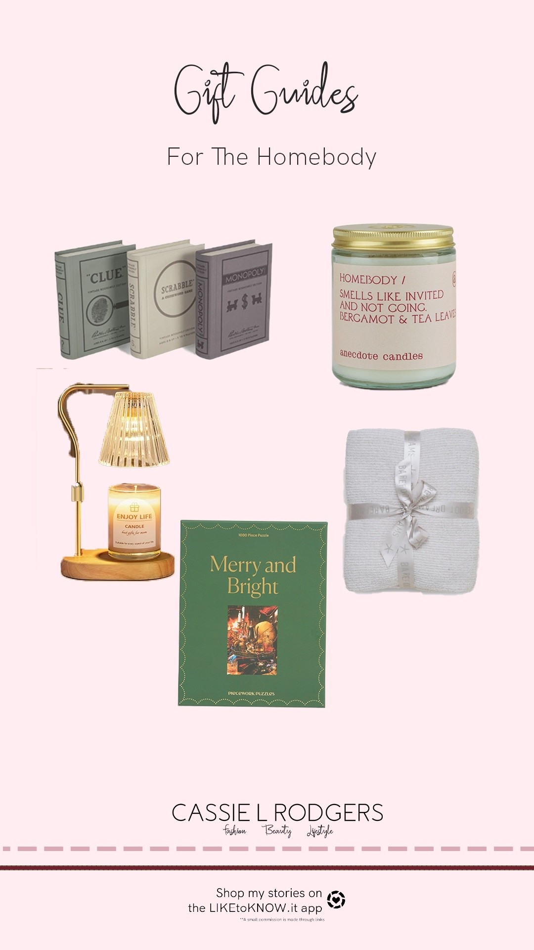 Gift guide for the homebody, cozy blankets, candle warmer, puzzles and board games 

#LTKGiftGuide #LTKHome #LTKHoliday