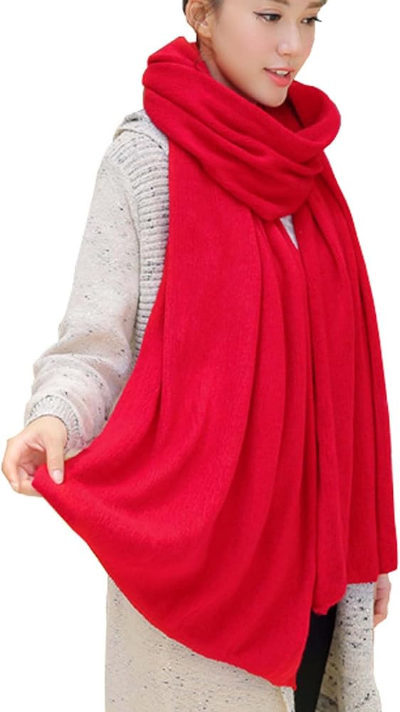 Wander Agio Womens Warm Winter Infinity Scarves Set Blanket Scarf Pure Color | Amazon (US)