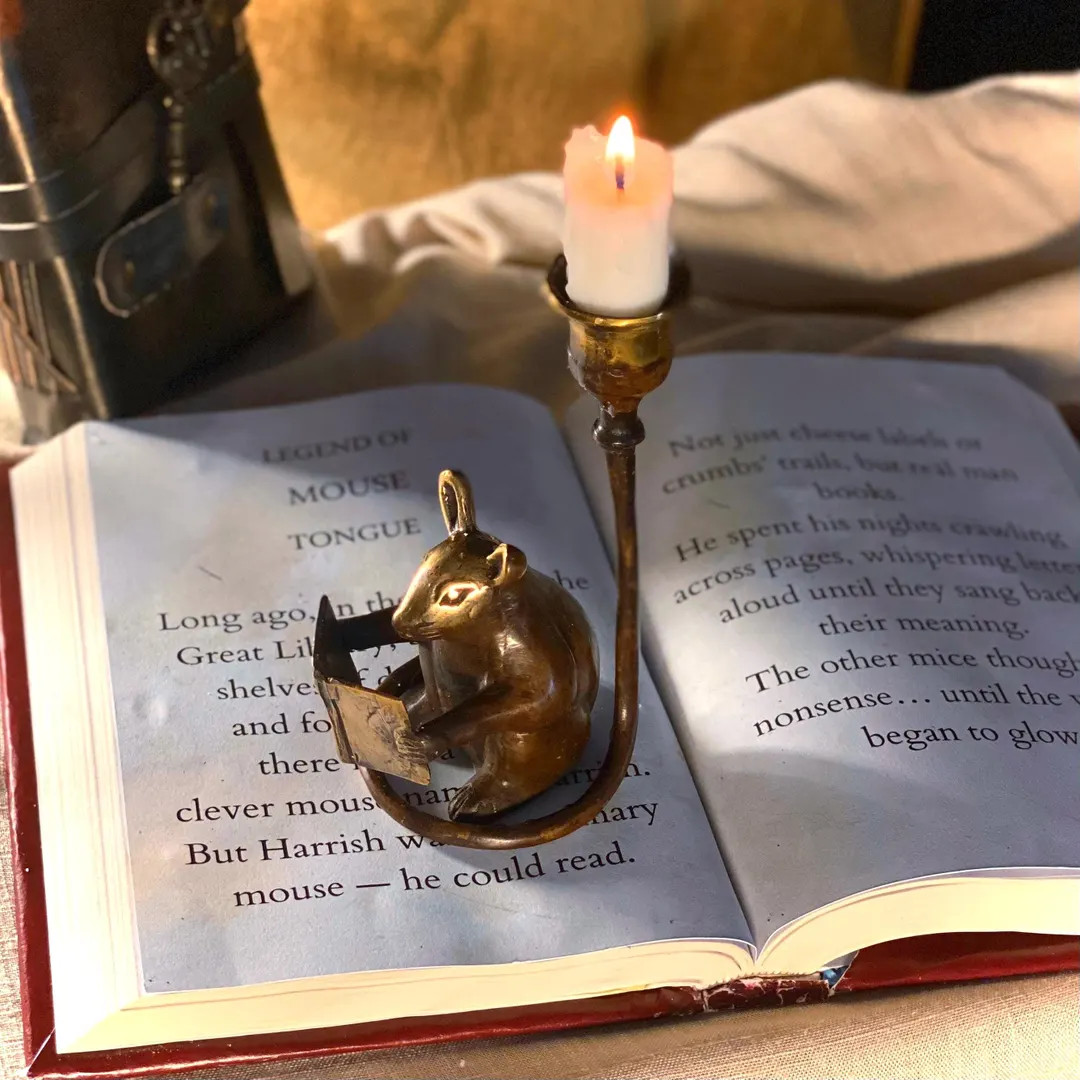 Brass Mouse Candle Holder Handcrafted Patina Brown Figurine Taper Candles Whimsical House Warming... | Etsy (US)