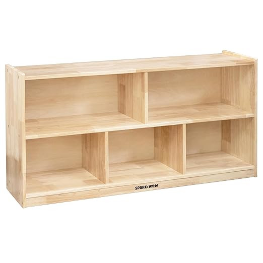 SPARK & WOW 5-Compartment Solid Wood Storage Cabinet - Toy Shelf Organizer for Kids - Shelves for... | Amazon (US)