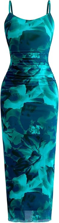 PRETTYGARDEN Summer Wedding Guest Dresses for Women 2026 Spaghetti Strap Mesh Bodycon Beach Vacat... | Amazon (US)