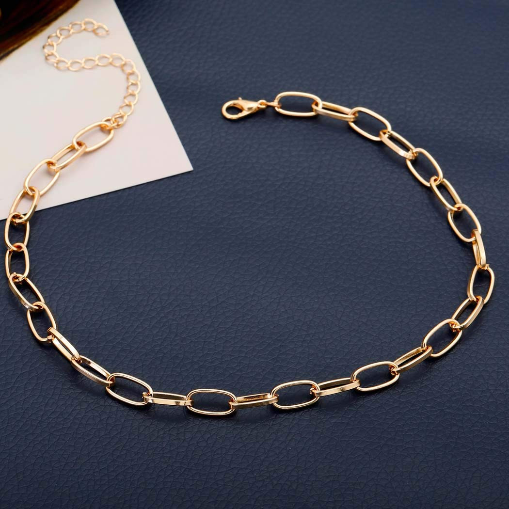 Jovono Button Choker Necklaces Fashion Necklace Chain Jewelry for Women and Girls (Gold) | Amazon (US)