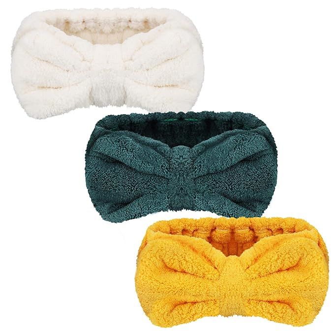 3 Pieces Towel Headband for Washing Face, Terry Cloth Headbands Towel Hair Band Makeup Spa Headba... | Amazon (US)