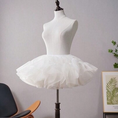 6 Layers Lolita Petticoat Short Boneless Soft Tulle Hoop Skirt, Lolita Fluffy Puffy Petticoat | SHEIN