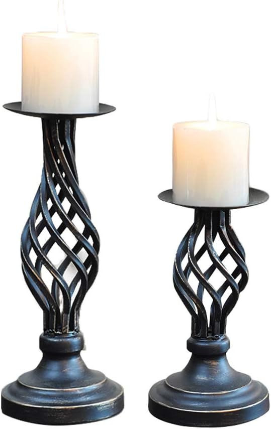 Retro Iron Decorative Candle Holder for Birthday Party,Wedding,Valentine's Day Set of 2 Candlesti... | Amazon (US)