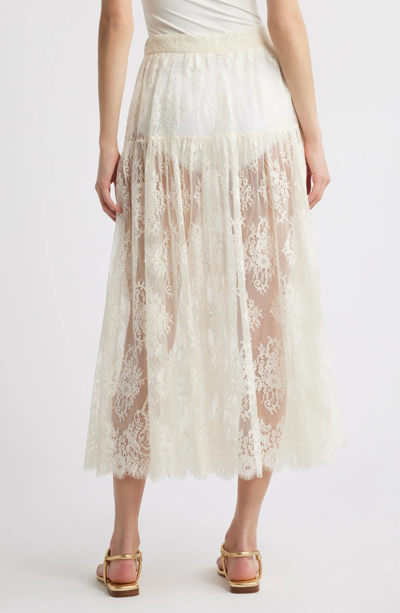 Sebastiane Tiered Lace Skirt | Nordstrom