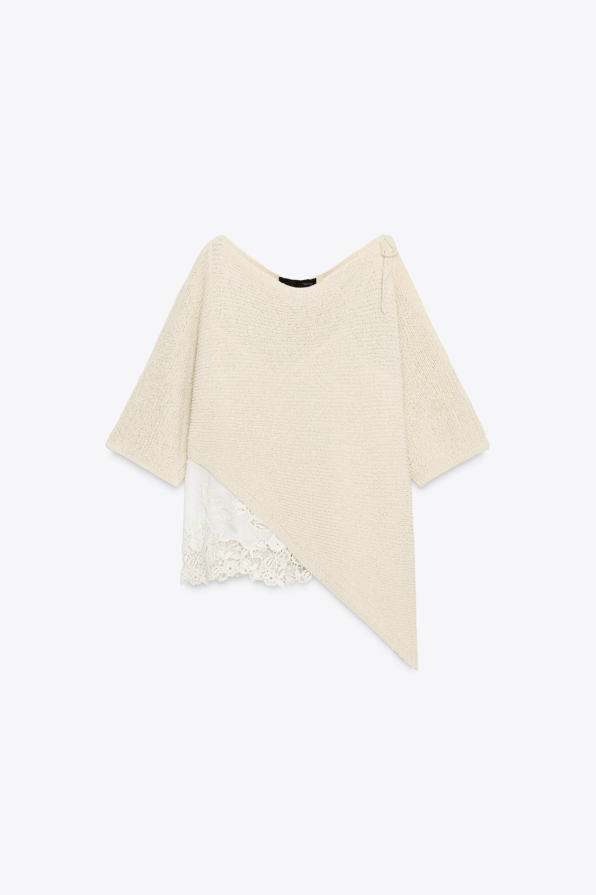 ASYMMETRICAL COMBINATION KNIT TOP | Zara US