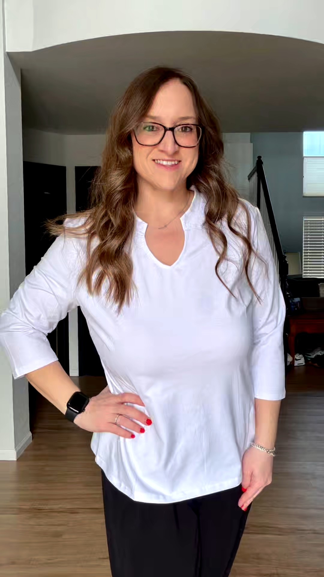 Cute shirt to dress up or down. Not so much a thin blouse material, but a soft tshirt almost. Loving with slacks for work  

#LTKWorkwear #LTKootd #LTKPetite