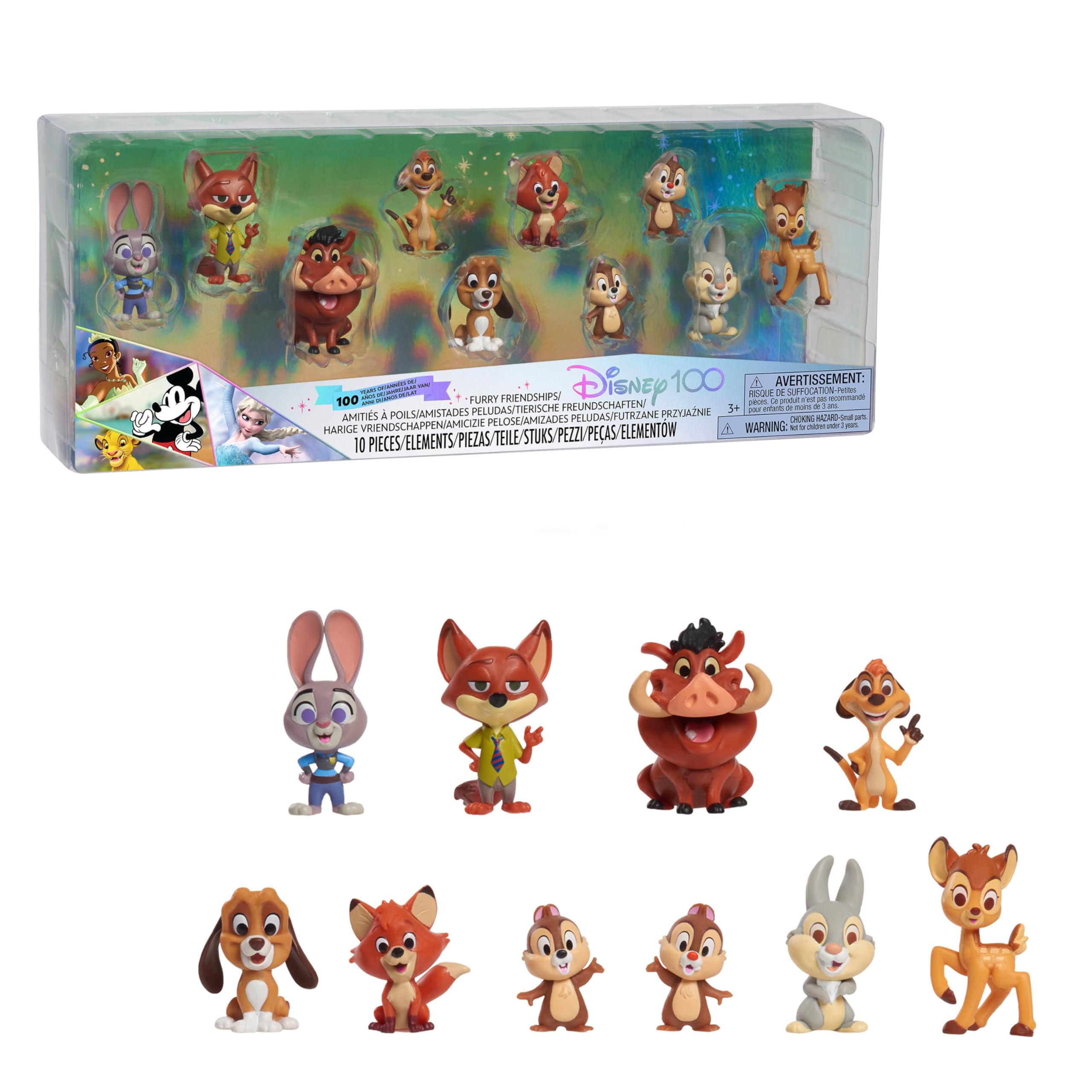 Disney100 Years of Furry Friendships, Limited Edition 10-piece Figure Set, Kids Toys for Ages 3 U... | Amazon (US)