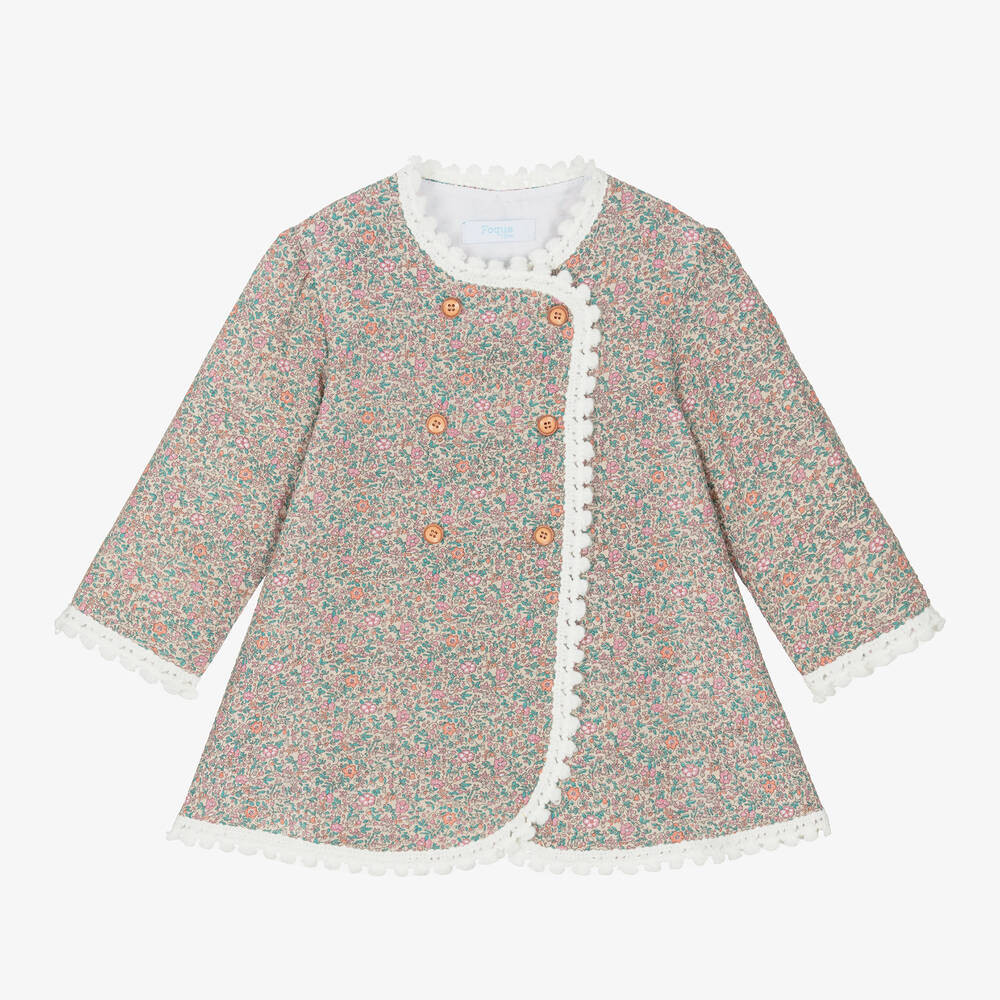 Girls Pink Floral Cotton Dress | Childrensalon