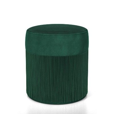 Poway Ribbed Flannel Ottoman Green - miBasics | Target