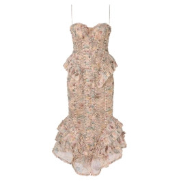 Rebellion Frayed Midi Dress - Pink Floral | ZIMMERMANN (US, CA, EU, MENA)