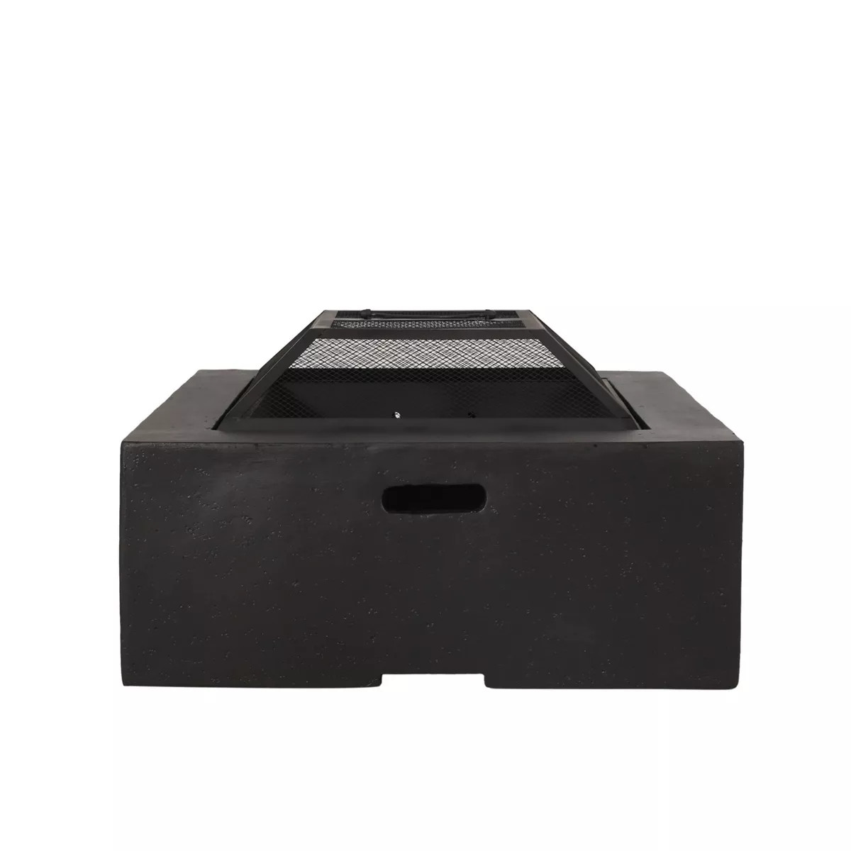 Berwick Outdoor Light Weight Concrete Wood Burning Square Fire Pit Dark Gray - Christopher Knight... | Target