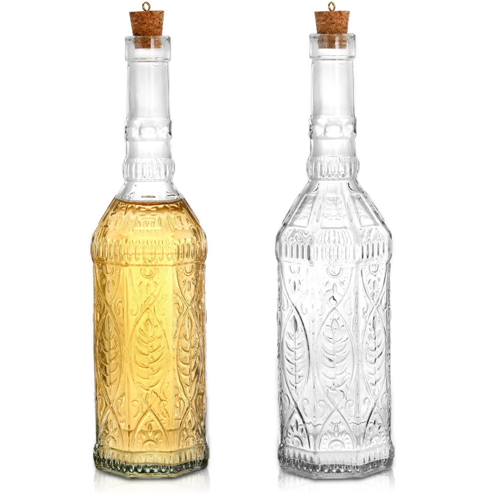 Frcctre 2 Pack Vintage Glass Bottles with Cork, 24 Oz Decorative Glass Bottles, Large Wine Oil Vi... | Amazon (US)