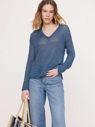 Heirloom Linen V-Neck Sweater | Banana Republic (US)