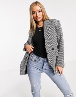 NaaNaa houndstooth blazer in black and white | ASOS (Global)
