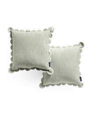 18x18 Set Of 2 Indoor Outdoor Grace Chambray Pillows | Marshalls