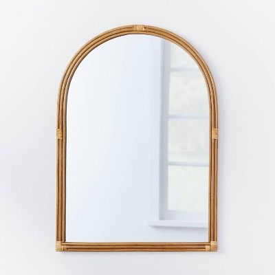 24" x 34" Rattan Arched Wall Mirror - Threshold™ designed with Studio McGee: No Assembly, Wall ... | Target