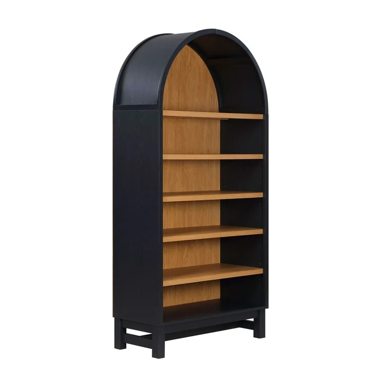 Better Homes & Gardens Juliet Open Arch Bookcase, Rich Black and Light Honey - Walmart.com | Walmart (US)
