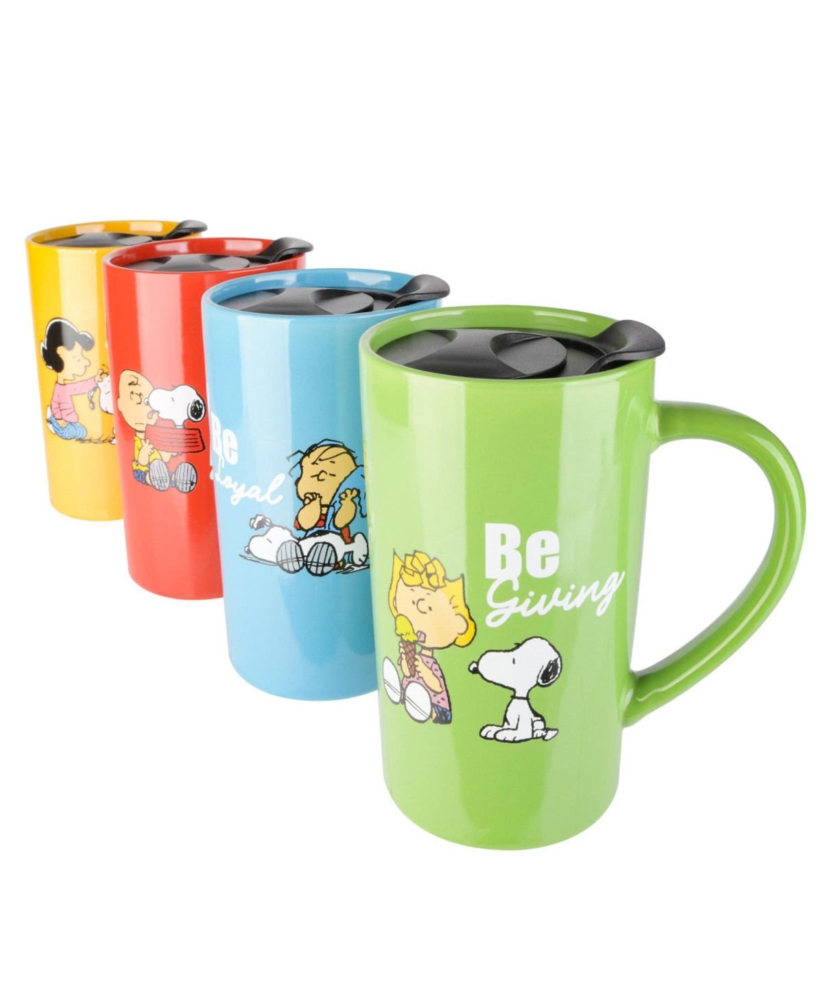 Peanuts 4 Pack 18OZ Travel Cup w/ Lid - Red/orange/green/blue | Macy's