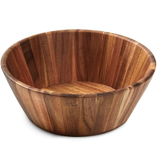 Wooden Salad Bowl, Salad Bowl, Wooden Bowl - 12" Round Design Fruit Bowl, Handmade, Durable and Stylish Natural Wood Dining Accessory by Woodenhouse | Amazon (US)