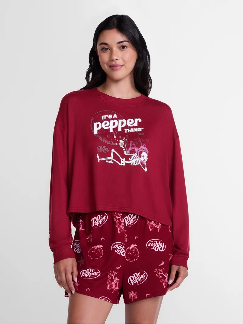 Dr. Pepper Women's Halloween Tee and Shorts Pajama Set by Grayson Social, 2-Piece, Sizes XS-3X | Walmart (US)
