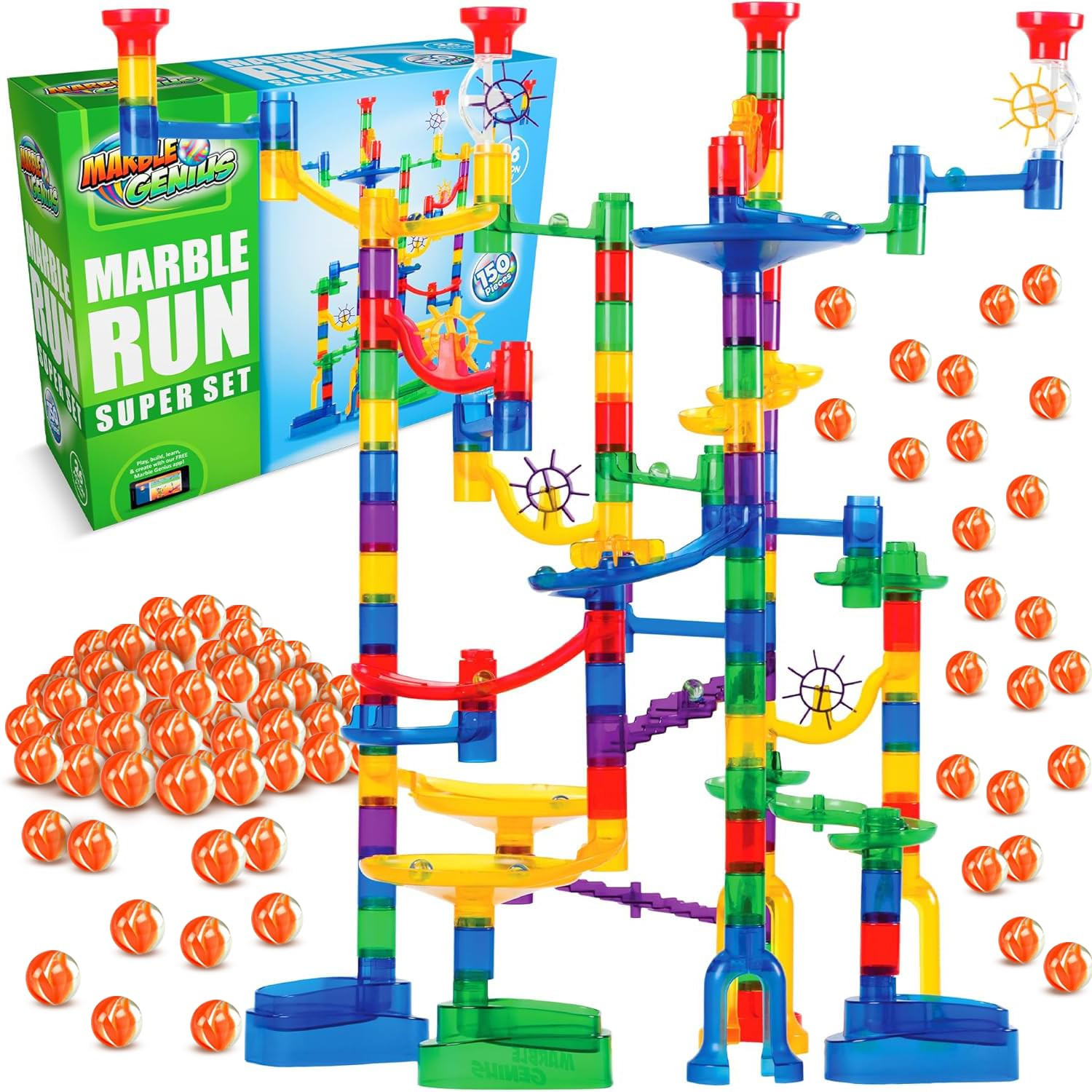 Marble Genius Marble Run Super Set, STEM Toys & Maze Construction Building - 150 Translucent Trac... | Amazon (US)