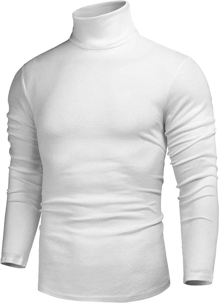 Poriff Men's Casual Slim Fit Basic Tops Knitted Lightweight Turtleneck Pullover Sweater | Amazon (US)