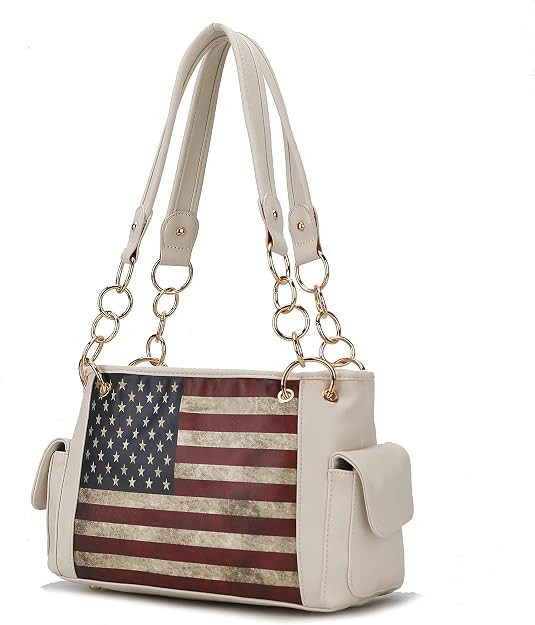 MKF Collection USA Shoulder Bags for Women, Vegan Leather American Flag Handbag Purse Top-Handle ... | Amazon (US)