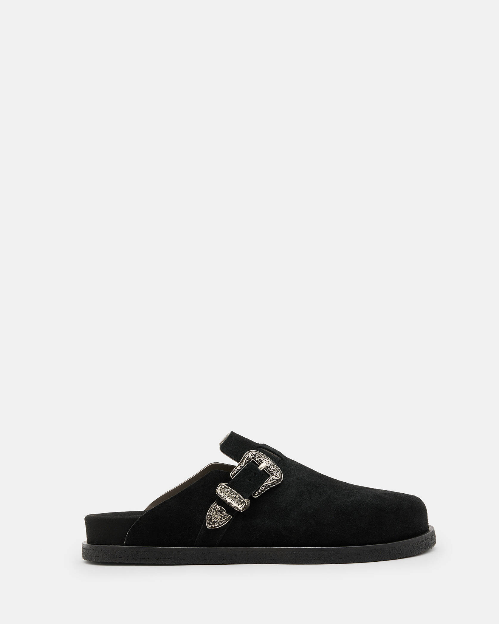 Carlo Suede Western Buckle Mules Tan | ALLSAINTS | AllSaints UK