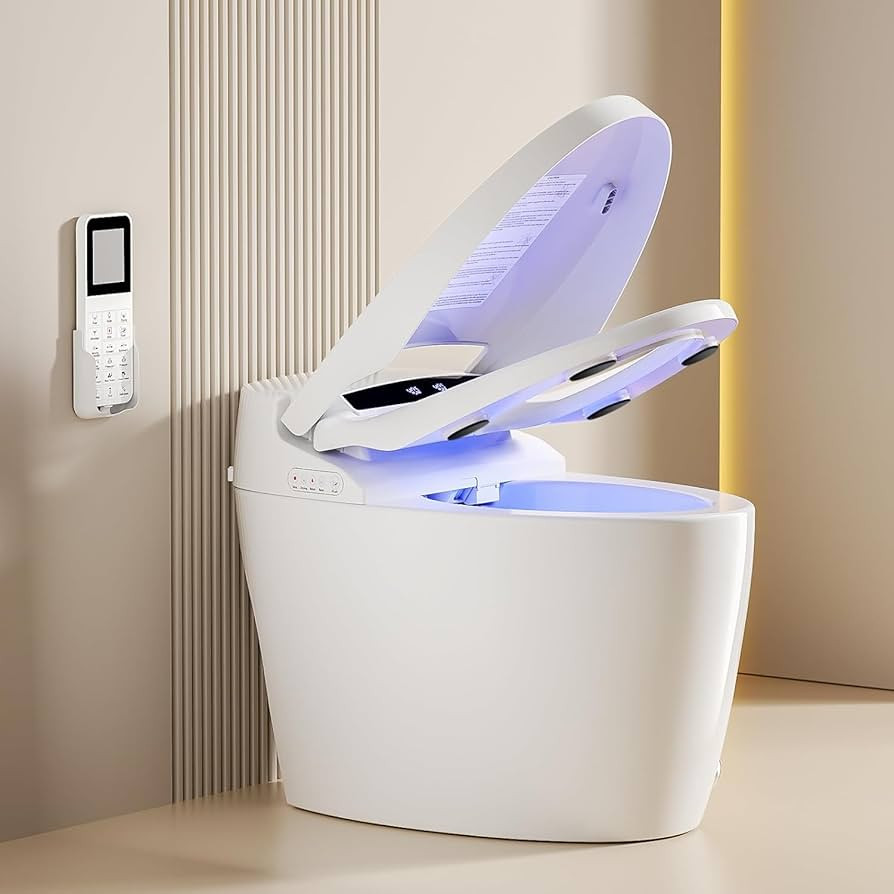 Smart Toilet with Warm Water Sprayer and Dryer, One Piece Bidet Toilet with Auto Dual Flush Foot ... | Amazon (US)
