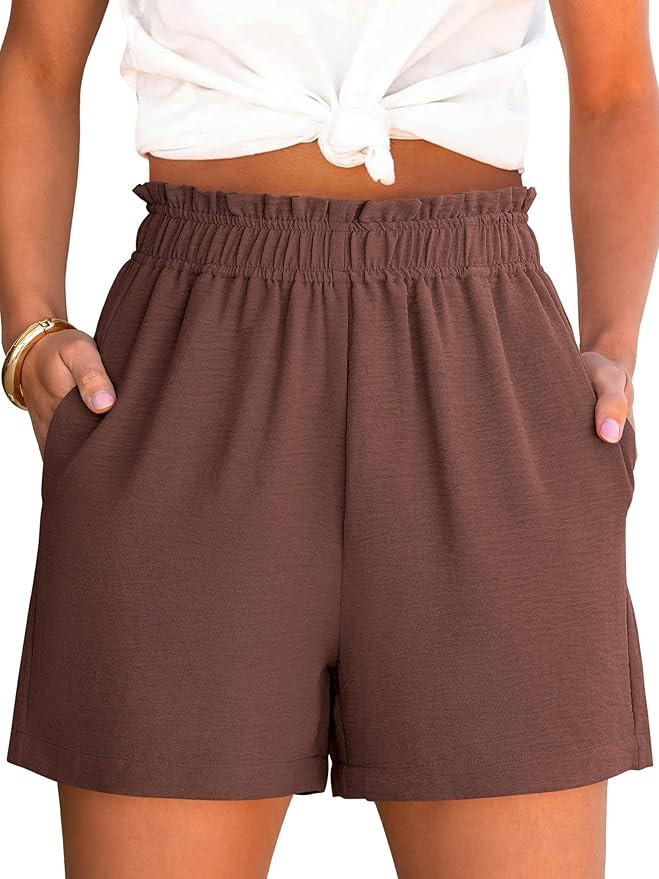 ANRABESS Shorts for Women,Dressy Casual Elastic High Waisted,Comfy Lightweight Airy,Summer Shorts... | Amazon (US)