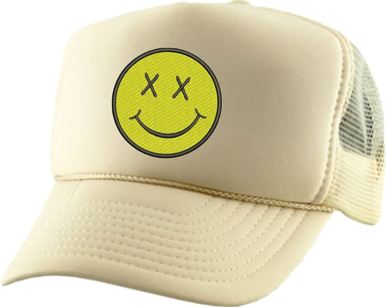 ALLNTRENDS Adult Trucker Hat Smiley Face Embroidered Baseball Cap Adjustable Snapback | Amazon (US)