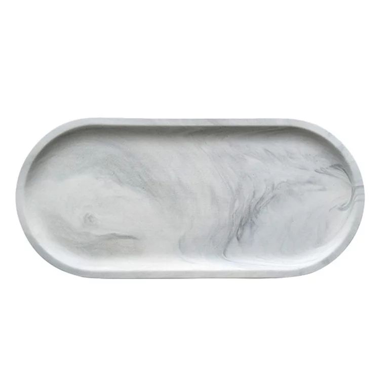 Marble Vanity Tray Oval Nordic Perfume Food Kitchen Simple Place Serving Plate | Walmart (US)