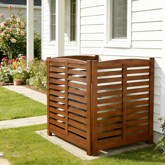 32" W x 38" H Air Conditioner Fence, 3 Panel Trash Can Fence Screen for Outside Unit, No Dig Pool... | Amazon (US)